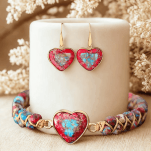 Μίνι σετ με Ίασπις σε σχήμα καρδιάς