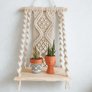 Ράφι τοίχου μακραμέ vintage