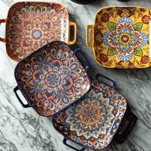 Βοημικά κεραμικά - Ταψί ψησίματος με διπλή λαβή