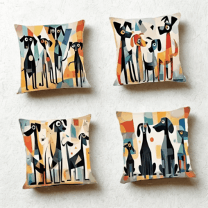 Σετ μαξιλαροθήκης σκύλου vintage 4 τεμαχίων