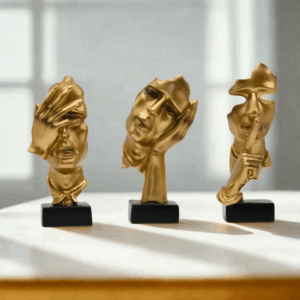 Χρυσό άγαλμα μάσκας σετ 3 τεμαχίων