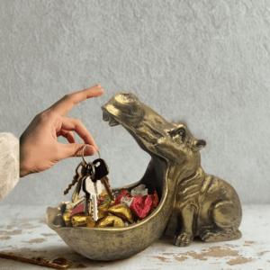 Άγαλμα μπρελόκ ιπποπόταμου σε στιλ art deco – χρυσό