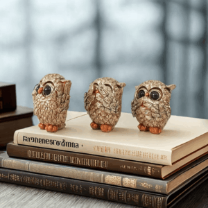 Γοητευτικό ειδώλιο κουκουβάγιας σετ 3 τεμαχίων