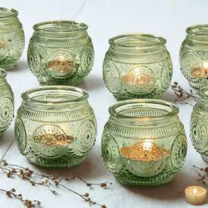 Vintage πράσινη θήκη κεριού