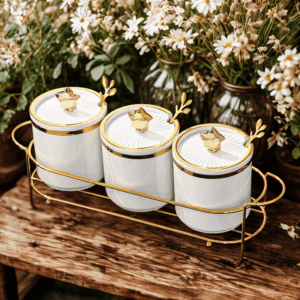 Σετ αποθήκευσης μπαχαρικών – λευκό 3 τεμάχια