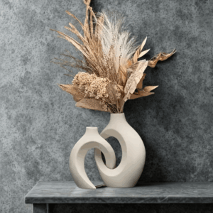 Μοντέρνο μπεζ βάζο σετ 2 τεμαχίων