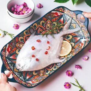 Κεραμικό μπολ σερβιρίσματος σε μποέμ στιλ - μπλε