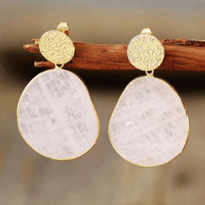 Σκουλαρίκια Ροζ Χαλαζίας Οβάλ