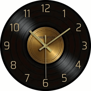 Ρετρό ρολόι τοίχου - Δίσκος βινυλίου