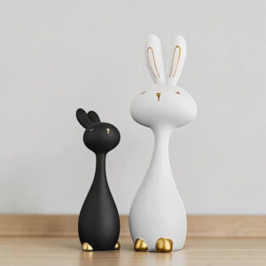 Μαύρα και άσπρα κουνέλια 2 τεμάχια