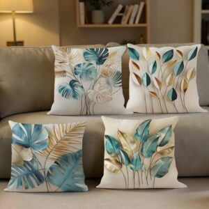 Σετ μαξιλαροθήκης με σχέδιο φύλλων 4 τεμαχίων